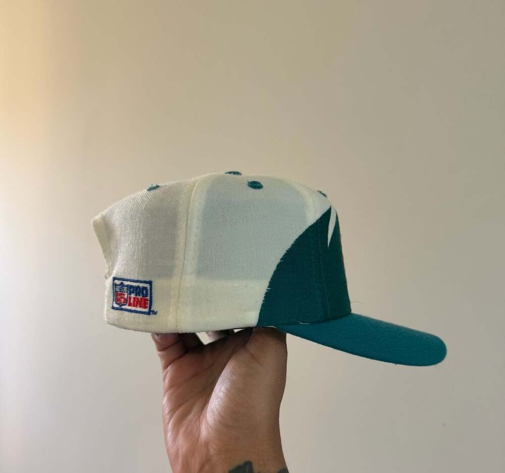 Vintage 90s Miami Dolphins Logo Athletic Sharktooth Snapback Hat - Picture 3 of 3